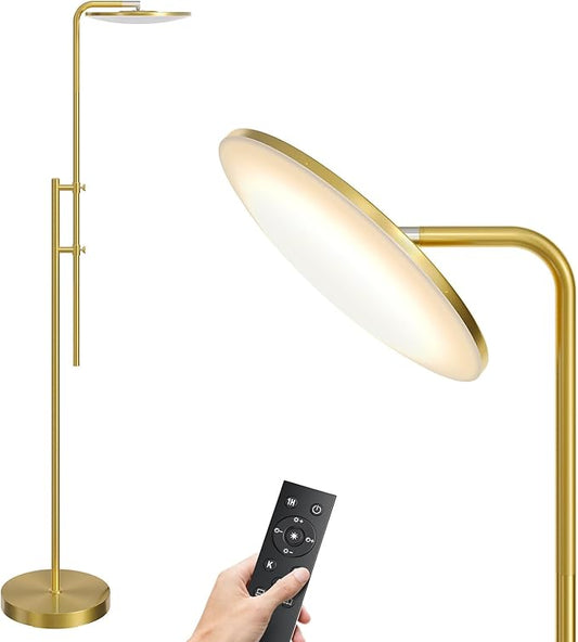 SUNMORY 32W/3000LM Floor Lamps, Super Bright LED Standing Lamp with Remote Control, Adjustable Tall Lamp with 350°Rotating Head, Modern Dimmable Torchiere Corner Lamp for Living Room, Bedroom, Office