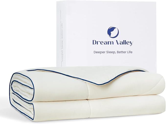 Dream Valley®Outlast®Deepsleep Cooling Comforter, King Size, NASA-Grade Space Technology Cooling Blanket for Hot Sleepers Night Sweats, Q-Max > 0.45 Aerocool™Breathable, Ivory, 106"x90"