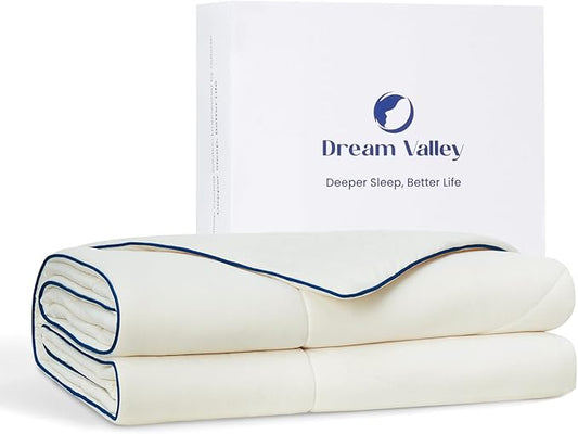 Dream Valley®Outlast®Deepsleep Cooling Comforter, King Size, NASA-Grade Space Technology Cooling Blanket for Hot Sleepers Night Sweats, Q-Max > 0.45 Aerocool™Breathable, Ivory, 106"x90"