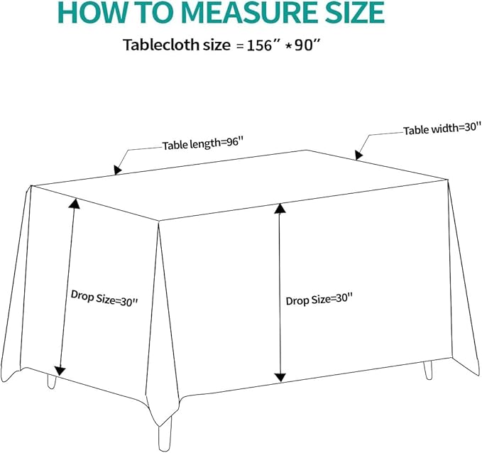 Surmente 10 Pack Black Tablecloth 90 x 156-inch Rectangular Polyester Table Cloth for Weddings, Banquets, or Restaurants