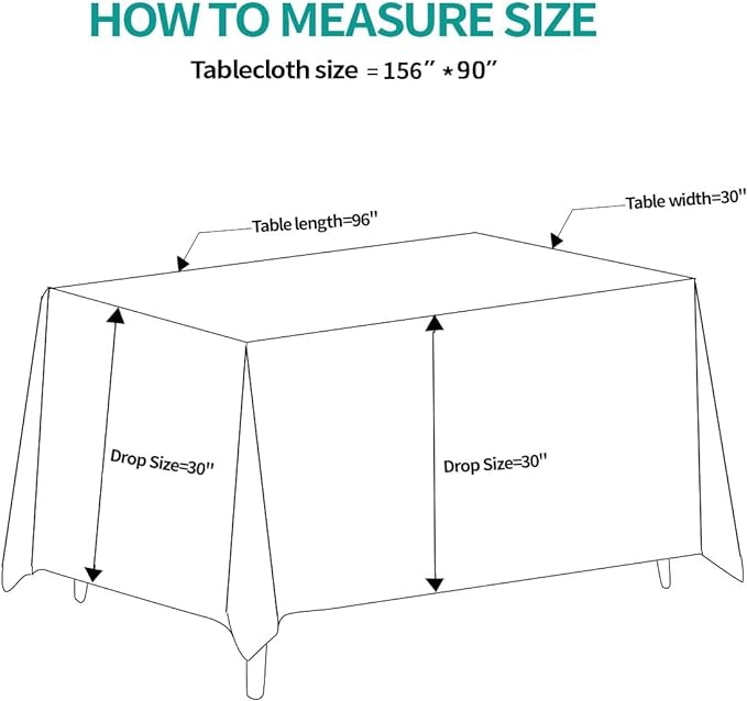 Surmente 10 Pack White Rectangle Tablecloth 90 x 156-inch Rectangular Polyester Table Cloth for Weddings, Banquets, or Restaurants