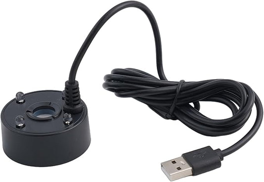 5V USB Mist Maker Fogger, Air Humidifier, Water Fountain Pond, With Colorful LED Lights And Extension Cord, For Ponds, Aquariums, Vases And Tanks, 47X47x25mm(Black)