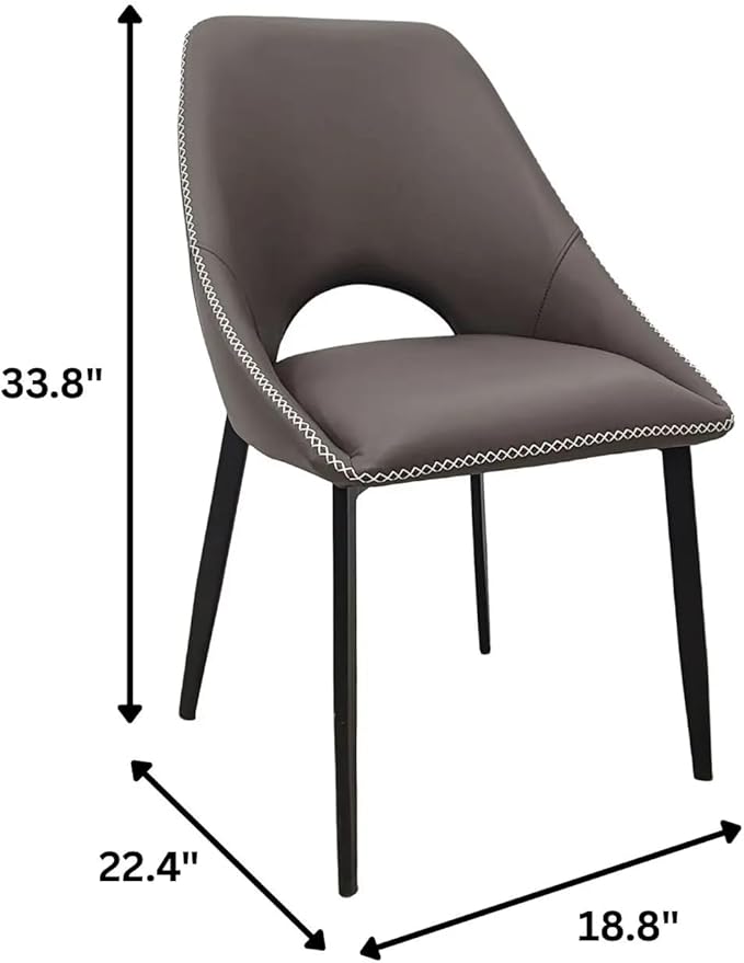 LeisureMod Amalfi Upholstered Fabric Dining Chair – Modern Side Chair with Iron Legs, Mid-Century Accent Chair for Dining Room or Kitchen