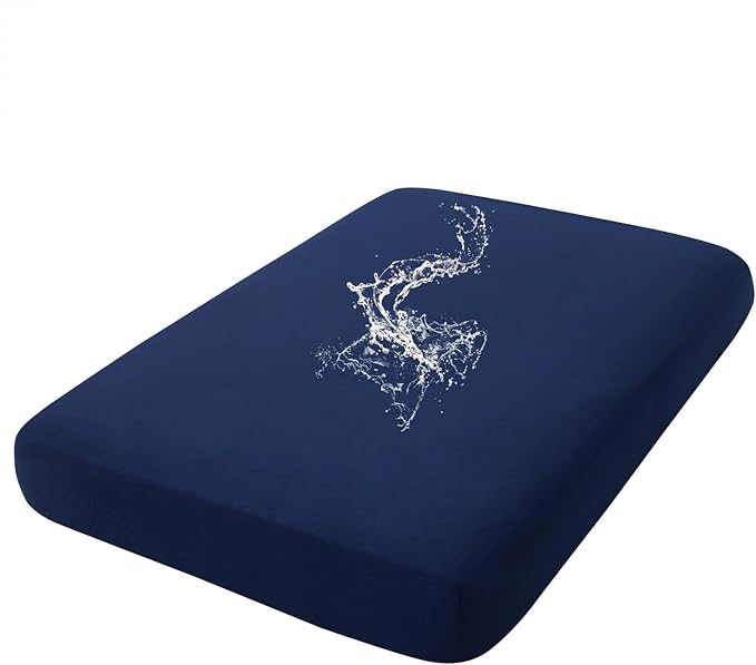 hyha Waterproof Couch Cushion Covers, Stretch Sofa Couch Seat Slipcover for Dog Washable, Non-Slip Waterproof Outdoor Cushion Covers for Patio Furniture Replacement (1 Piece for Medium, Navy)