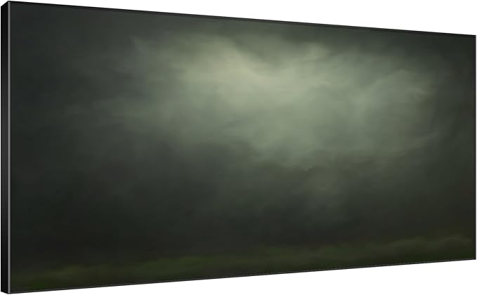 SIGNWIN 36"x72" Extra Large Framed Wall Art Moody Green Abstract Cloudscape, Minimalist Atmospheric Print for Home Living Room Bedroom Decor (Frame Assembly Required)