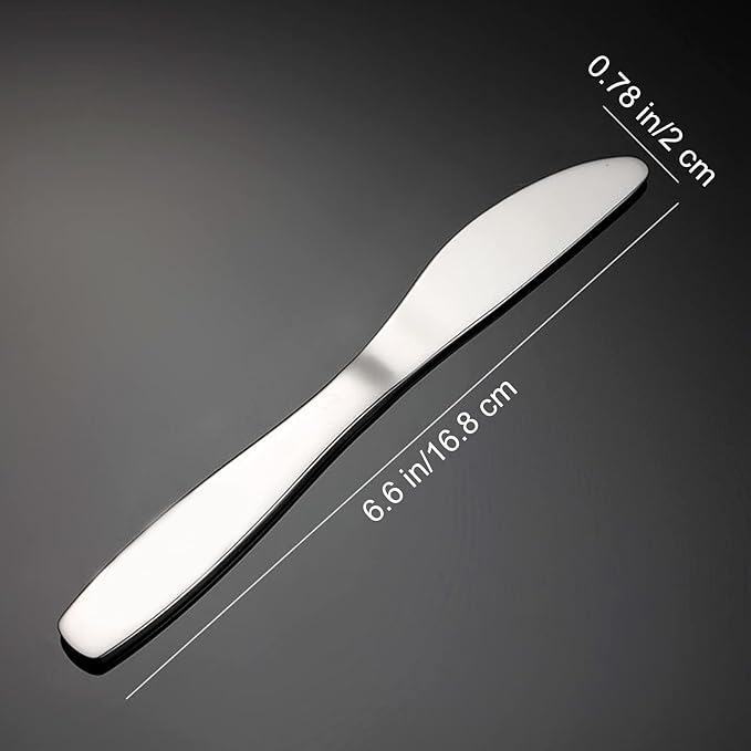 VANRA Premium 18/8 Stainless Steel Children Cutlery Set 6.6-inch Kids Dinner Knives Set 4 Pieces Silverware Flatware Utensil Set for Home School (4 Knives)