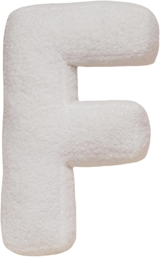 MOJUN Letter Plush Pillow, Soft Sofa Cushion Nursery Decor Kids Room Throw Pillow Cute A to Z Initial Letter Pillow Alphabet Cushion for Sofa Couch Living Room Bed Car Decoration, F