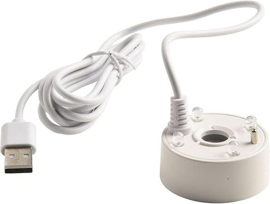 5V USB Mist Maker Fogger, Air Humidifier, Water Fountain Pond, With Colorful LED Lights And Extension Cord, For Ponds, Aquariums, Vases And Tanks, 47X47x25mm(White)