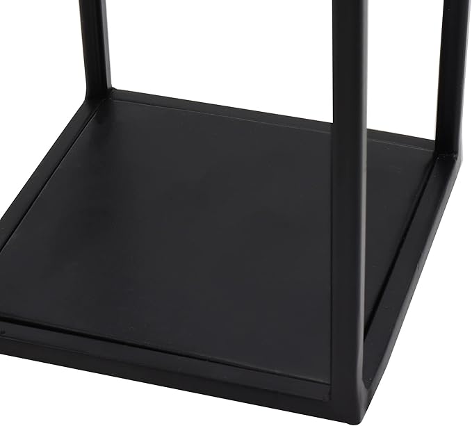 HPC Decor Modern Farmhouse Lanterrn Decor- Black Metal Candle for Summer Night- Lanterns w/Timer Flickering Candles for Living Room,Home,Indoor, Outdoor,Table,Fireplace Mantle Décor