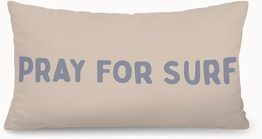 Coastal Beach Room Decor 12x20 Pillow Cover, Beach House Decor, Pray for Surf Coastal Decorative Lumbar Pillow Covers for Girls Boys Bedroom College Dorm Sofa Couch