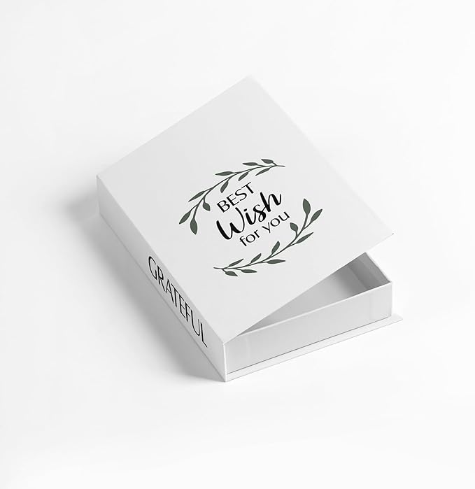 Decorative Storage Book Box – Hidden Storage for Remote Controls, Keys, and Small Items – Elegant Home Decor for Living Room, Bedroom, Coffee Table – Modern Style Faux Book Organizer (Best Wish)