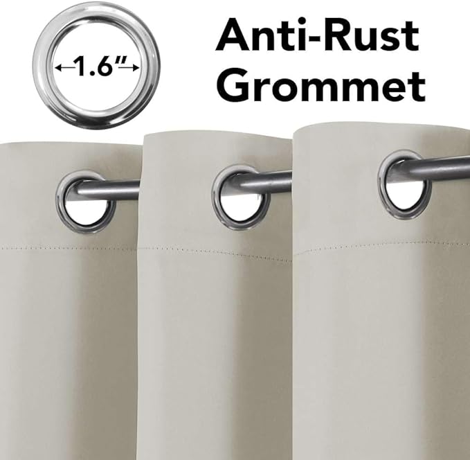 H.VERSAILTEX Room Darkening Curtains for Living Room Light Reducing Thermal Insulated Window Treatment Panels/Drapes Grommet Top 2 Panels (Pale Oak - 52 x 96 Inches)