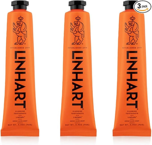 LINHART Whitening Toothpaste – Teeth Whitening, Enamel Strengthening Toothpaste with Mint Flavor (3.5 oz, Pack of 3)