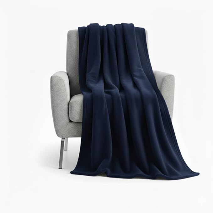 50x60 Throw Blankets, Ultra Soft Hypoallergenic Fleece Fall Throw Blanket for Livingroom, Couch, Chair, Bed, Navy Blue