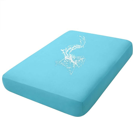 hyha Waterproof Couch Cushion Covers, Stretch Sofa Couch Seat Slipcover for Dog Washable, Non-Slip Waterproof Outdoor Cushion Covers for Patio Furniture Replacement (1 Piece for Medium, Peacock Blue)