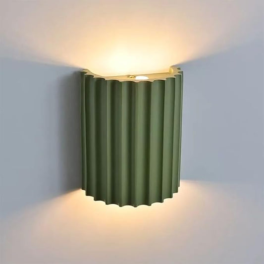 LightInTheBox Modern LED Wall Sconce Minimalist Resin Wall Light Nordic Style Half-Cylinder Tree Root Desgin Up and Down Light for Stairs Hallway Bedroom Home (Green)