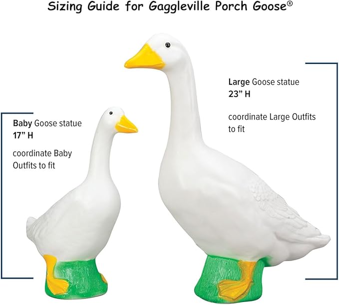 Fox Valley Traders Gaggleville Porch Goose Bundle Goose and Baby Statue – Charming Outdoor Decorative Figurine for Garden, Patio, or Entryway Accent