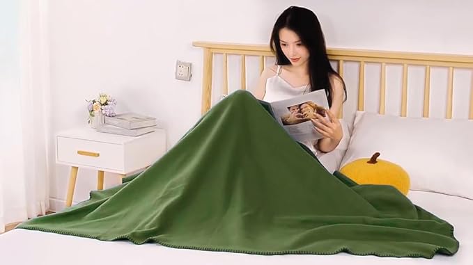 50x60 Throw Blankets, Ultra Soft Hypoallergenic Fleece Fall Throw Blanket for Livingroom, Couch, Chair, Bed, Olive Green
