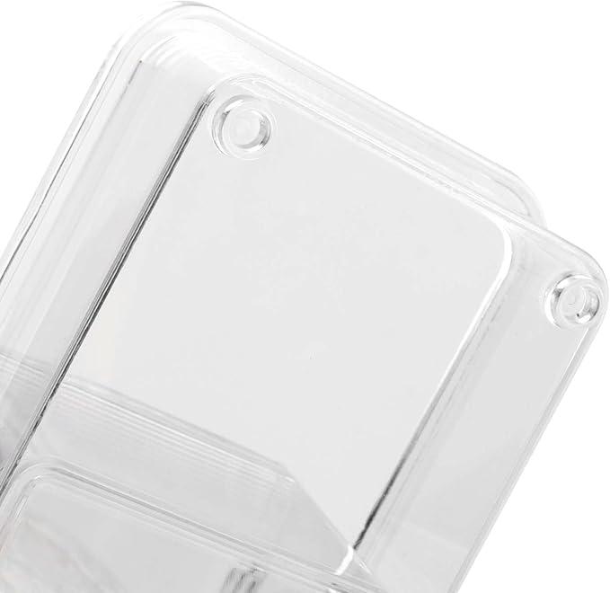 JAPCHET 3 Pack 4 Cell Clear Seasoning Box with Spoons, 10.2 × 3.54 × 3 inch Seasoning Storage Container with Cover, Clear Seasoning Rack Spice Pots for Spice, Salt, Sugar