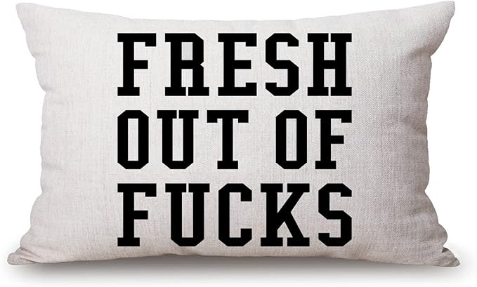 Pillow Covers with Fresh Out of f CKS Quotes 12" x 20" Lumbar Pillow Covers Home Decorative Cotton Linen Cushion Case for Sofa Couch Housewarming Family Room Décor