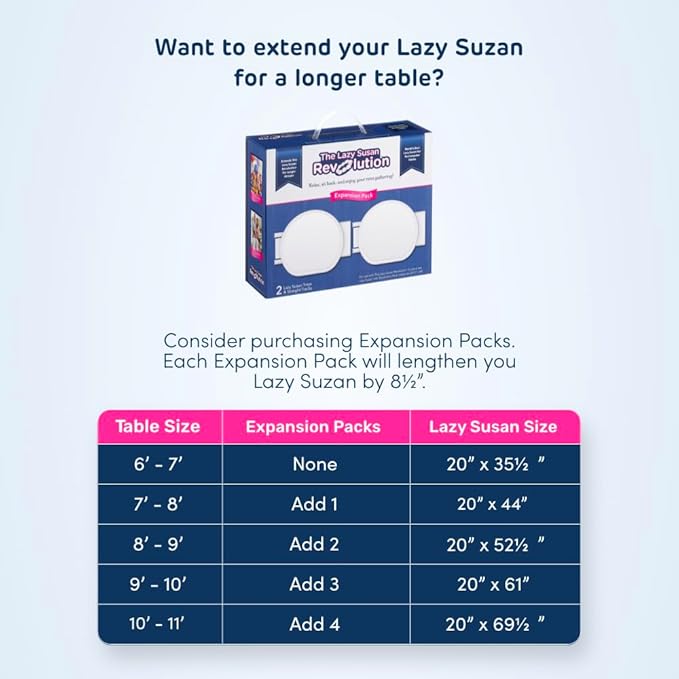 Expansion Pack - White - 2 Straight Tracks and 2 Trays. Does not Work Without the Lazy Susan Revolution Full Set (Sold Separately).
