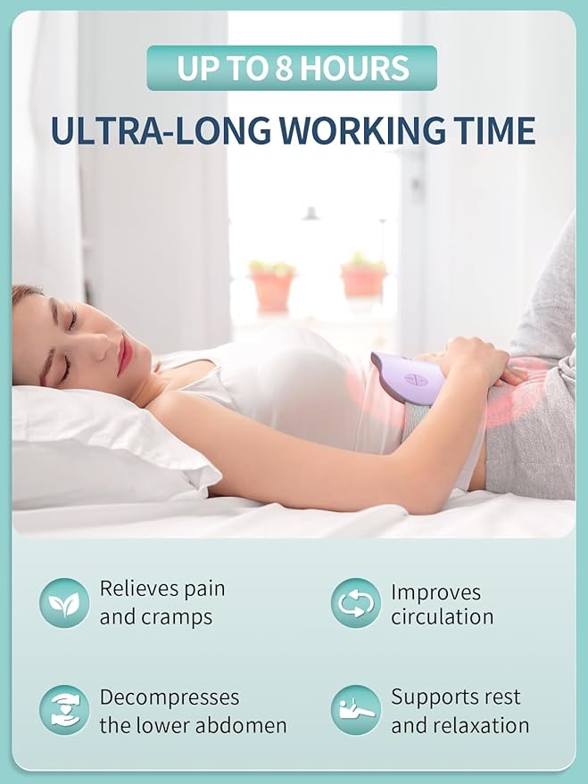 Slimpal Heating Pad for Period Cramps, Portable Cordless Electric Heating Pad for Menstrual Pain Relief Heat Belt, Rechargeable Wearable Heat Pad Gifts for Her Women Girl Wife Girlfriend, Purple