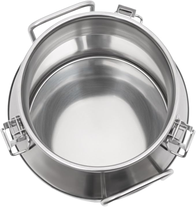 201 Food-Grade Stainless Steel Ice Bucket with Lid, 10L/2.64Gal Good Sealing Storage Canister Milk Bucket Milk Can for Coffee, Tea, Water, Milk, Soup