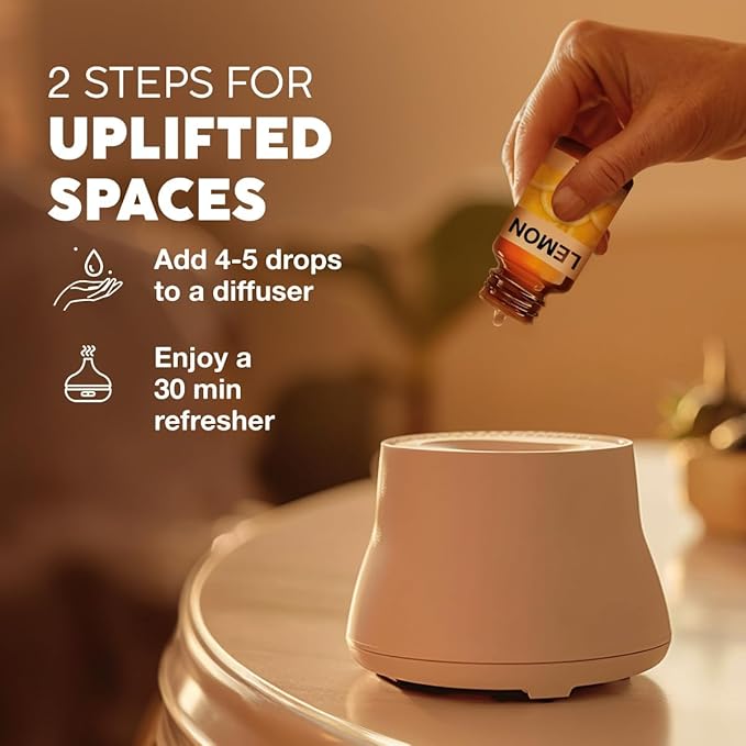 Kukka Lemon Essential Oil for Skin, Diffuser & DIY - 0.34 Fl Oz - 100% Pure Natural, Fresh Lemon Scent, for Cleaning，Aromatherapy,Candles,Soap Making Scent DIY