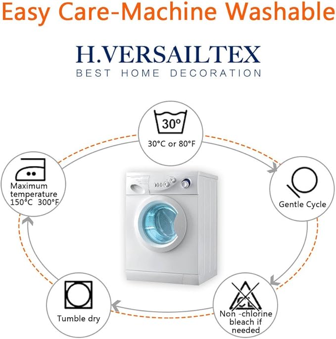 H.VERSAILTEX Soft and Smooth Blackout Window Curtain Panel,8 Grommets Drapes (Set of 2 Panels,52 by 63 - Inch,Stone Blue)