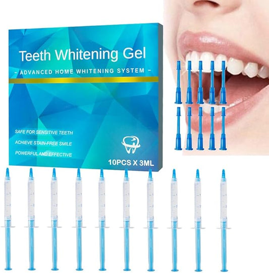 10pcs 3ml Teeth Whitening Gel Syringes, Refills 35% CP Bleaching Gel Kit Tooth Whitener Gel for Home Use