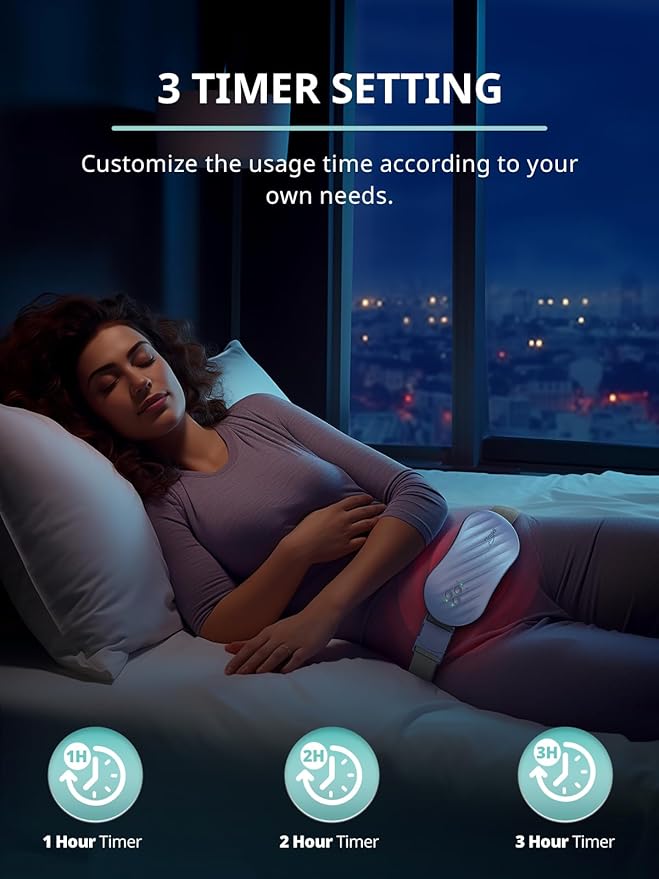 Slimpal AI Portable Heating Pad for Period Cramps, Smart AI Heat Chip, Electric Cordless Heating Belt for Back, Belly, Waist, Stomach, Menstrual Wearable Heating Pad Gifts for Girl Women Her Violet S2