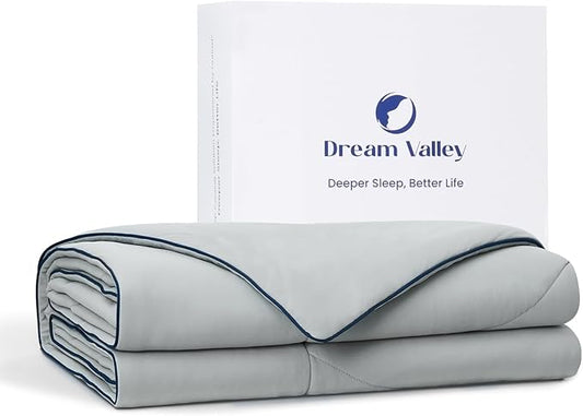Dream Valley®Outlast®Deepsleep Cooling Comforter, King Size, NASA-Grade Space Technology Cooling Blanket for Hot Sleepers Night Sweats, Q-Max > 0.45 Aerocool™Breathable, Cool Grey, 106"x90"