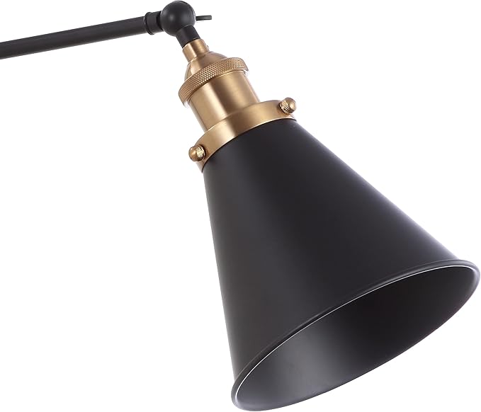 JONATHAN Y JYL7462A-SET2 Rover 7" Farmhouse Industrial Adjustable Arm Metal LED Wall Sconce Rustic Bohemian 2700K 4W Bulb for Entryway Lobby Kitchen Bathroom Bedroom Hallway, Black (Set of 2)