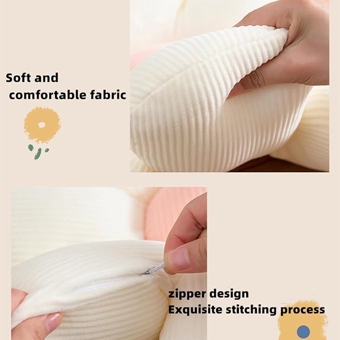 Flower Pillow, Daisy Flower Shaped Pillow Cushion six Petal 15.75" Floor Pillows White Home Decorative Pillows for Bed, Sofa, Couch