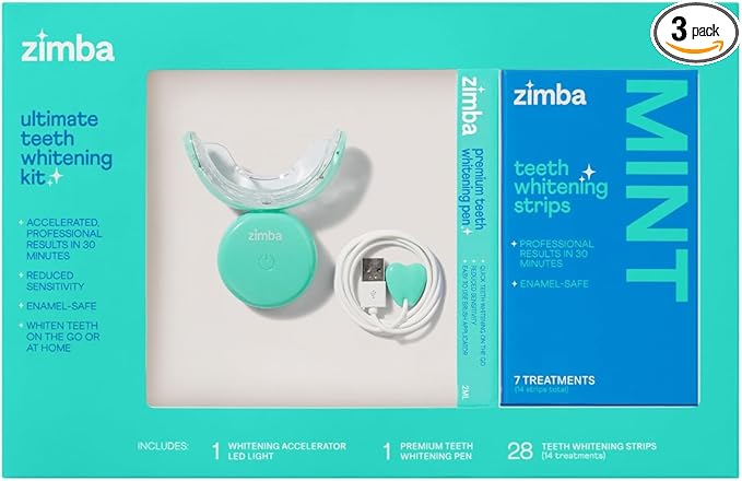 New Zimba Ultimate Whitening Kit | Cordless LED Accelerator Light, Whitening Strips, and Whitenig Pen