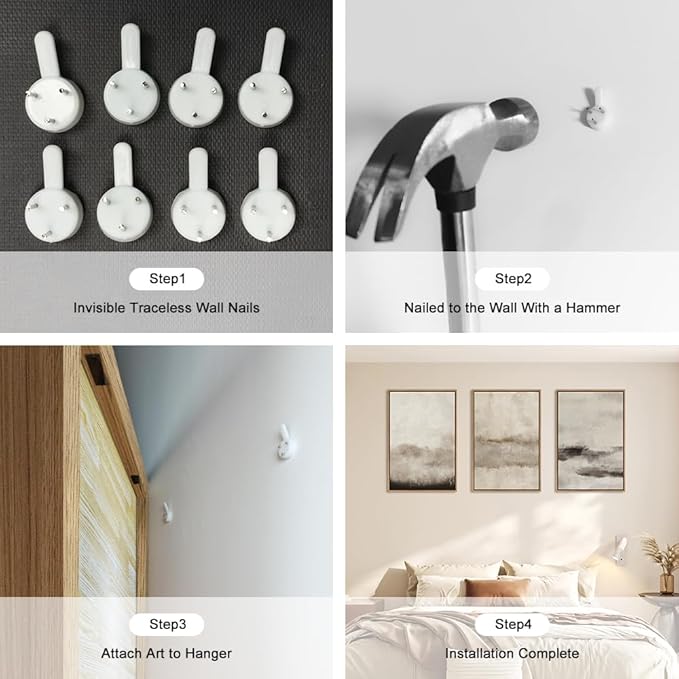 HPINUB Large Abstract Framed Canvas Wall Art Set,Minimalist Beige Gray Pastel Watercolor Wall Decor,Modern Illustration Neutral Art Painting for Living Room,Bedroom,Dining Room,Office -24"x36"x3