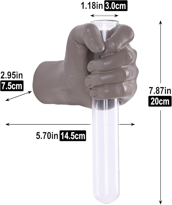 Wall Sculptures, Hand Vases Home Decor, Wall Mount Art Sculpture, Unique Wall Art Statue, Funky Flower Vase Decorations, Modern Eclectic Hanging Decor,Glass Test Tube Vase (Beige)