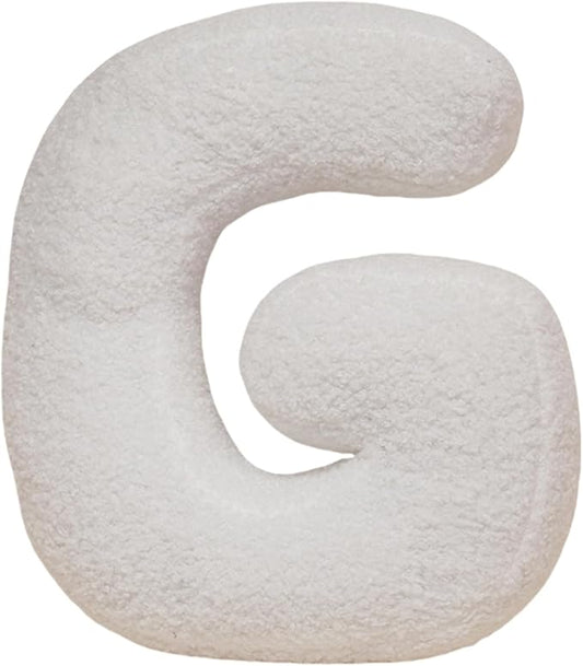 MOJUN Letter Plush Pillow, Soft Sofa Cushion Nursery Decor Kids Room Throw Pillow Cute A to Z Initial Letter Pillow Alphabet Cushion for Sofa Couch Living Room Bed Car Decoration, G