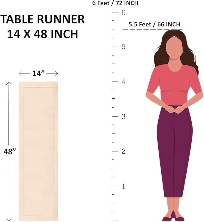 Solino Home Linen Purple Table Runner 48 Inches - Classic Hemstitch, 100% Pure Linen Coffee Table Runner 14 x 48 Inch Ideal for Dresser Tables - Fall, Autumn, Halloween, Thanksgiving