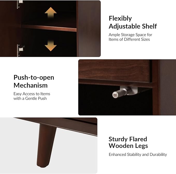 HULALA HOME End Table with Drawer and Charging Station, Modern End Table with USB Ports and Outlets, Wooden Side Table with Storage-Walnut
