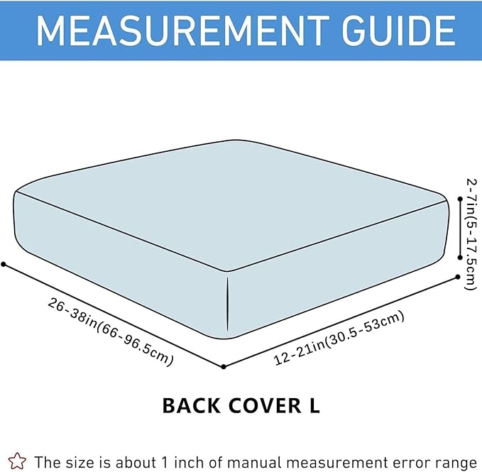 hyha Waterproof Couch Cushion Covers for Pets, Non Slip Sofa Seat Cover for Dogs Washable, Soft Thick Stretch Jacquard Fabric, Sofa Slipcovers with Elastic Bottom (1 Piece for Backrest L, Black)