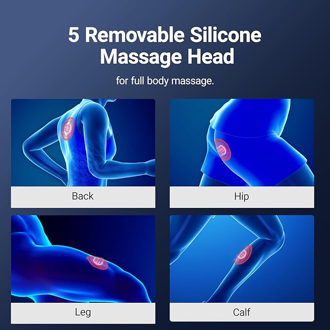 MERACH Mini Massage Gun with 8mm Amplitude, Percussion Massage Tools with 5 Massage Heads, Portable Hand Held Muscle Massagers for Pain Relief Deep Tissue, Cool Gifts for Mens and Women (Red)