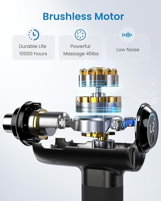 RENPHO Massage Gun Deep Tissue, Portable Percussion Muscle Massager with Bluetooth, Handheld Device for Back and Neck, Carry Case, Gifts for Men and Women