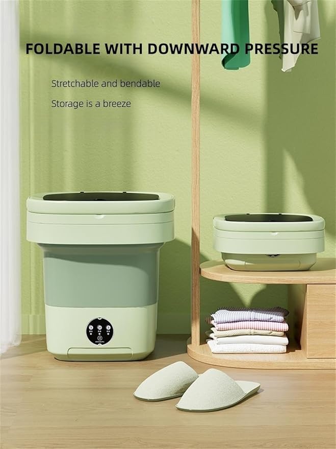 Portable Washing Machine, Mini Washer,16L Upgraded Large Capacity Foldable Washer.Deep Cleaning of Underwear, Baby Clothes and Other Small Clothes.Suitable for Apartments, Dormitories, Hotels.(Green)