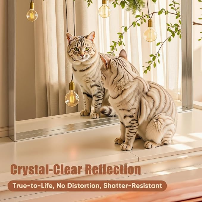 55"x30" Silver Framed Bathroom Mirror, Large Rectangular Vanity Mirror, Aluminum Metal Frame, Wall Farmhouse Modern Wall-Mounted Mirrors for Bathroom, Bedroom, Living Room, Over Sink