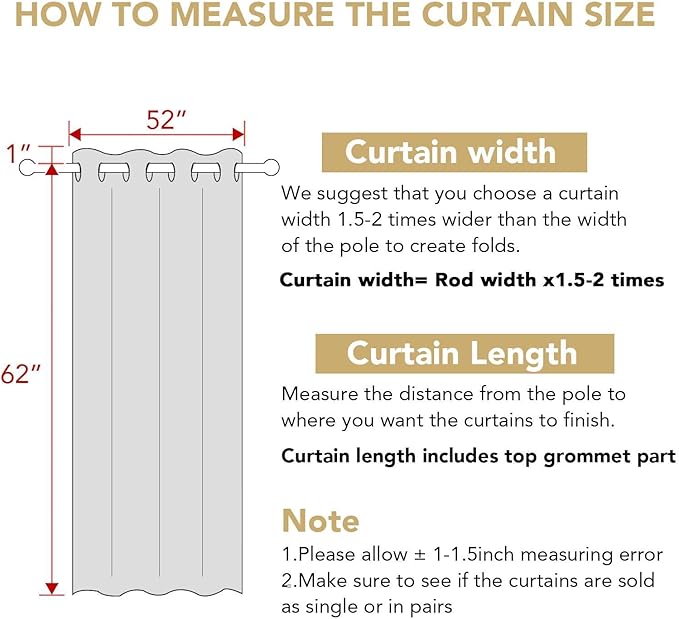 H.VERSAILTEX Christmas Blackout Curtains Blackout Thermal Insulated Curtains for Bedroom/Living Room, 52" Wide x 63" Long Each Panel,Grommet Panels for Small Window (Set of 2, Burgundy)