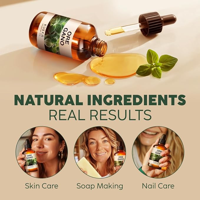 Kukka Oregano Essential Oil for Skin - 4 Fl Oz - 100% Pure Natural, Earthy & Herbaceous Scent, Perfect for Mother's Day Gifts, Diffuser, Nails, Candle & Soap Making DIY