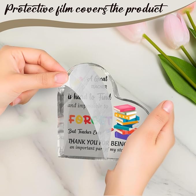 Teachers Day Graduation Season Opening Season Gifts Teacher Gifts Teacher Appreciation Gifts Best Teacher Gifts for Women Acrylic Heart for Her Coworker Friend Principal Educator Birthday Christmas