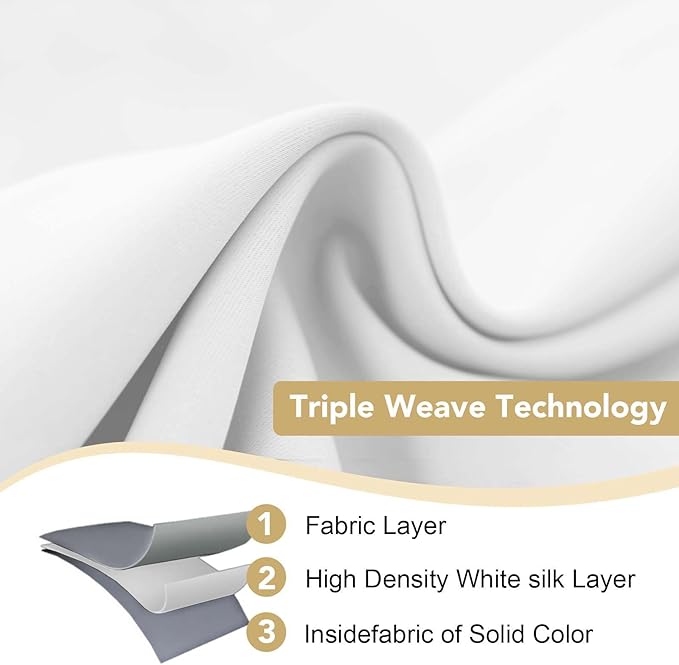 H.VERSAILTEX White Curtains 72 inches Long for Living Room Thermal Insulated Window Treatment Panels/Drapes - (White Color) - Set of 2 - Grommet Top