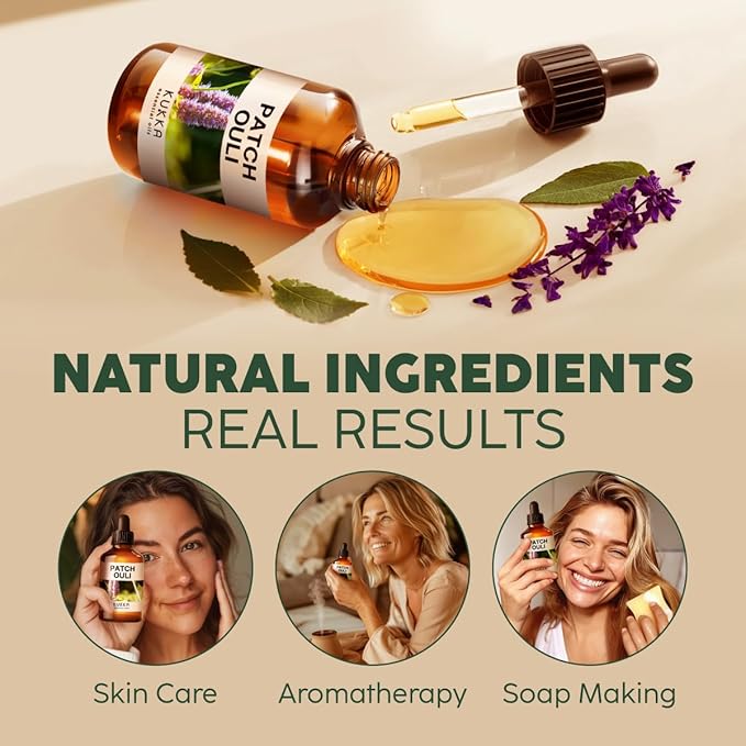 Kukka Patchouli Essential Oil for Skin & Diffuser - 4 Fl Oz - 100% Pure Natural Patchouli Oil, Captivating Scent for Body Perfumes, Aromatherapy & Soap Making Scent DIY